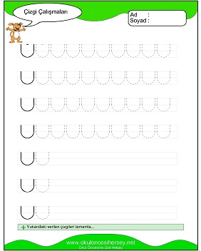 okul öncesi çizgi çalışma sayfaları